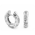 Lauren G. Adams Flowers by Orly - Small Huggie Earrings (Silver/White)